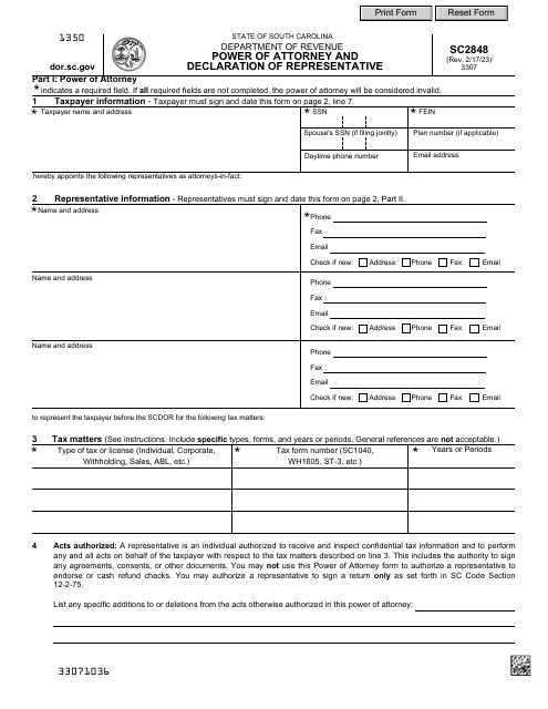Form SC2848  Printable Pdf