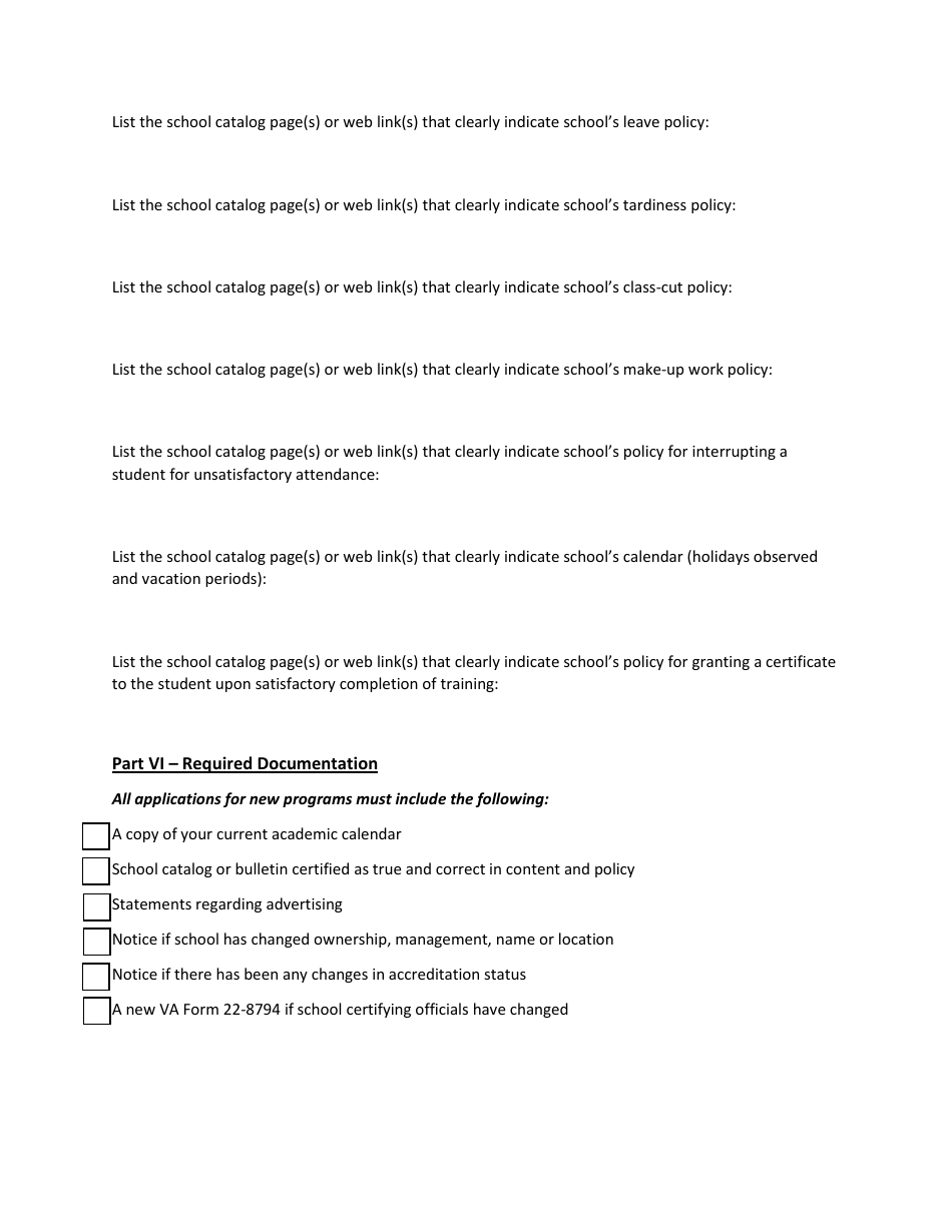 Application for New Program Approval - Delaware, Page 5