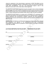Master Acceptance of the Indemnification and Standards Agreement by Clark County Law Enforcement Agencies Related to Insurance Company Designated Vehicle Storage Lot Approval Request - Nevada, Page 2