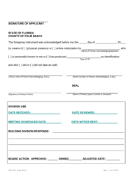 Form 010 Construction Board of Adjustments and Appeals Appeal Application Form - City of Palm Beach, Florida, Page 2