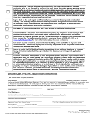 Form 100 Owner/Builder Affidavit &amp; Disclosure Statement Form - City of Palm Beach, Florida, Page 2