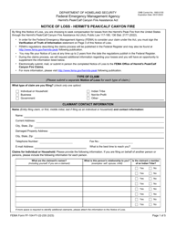 FEMA Form FF-104-FY-22-230 Notice of Loss - Hermit&#039;s Peak/Calf Canyon Fire