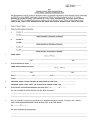 Document preview: Farmers' Market Application and Information Form - Louisiana Farmers' Market Nutrition Program - Louisiana, 2023