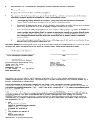 Farmers&#039; Market Application and Information Form - Louisiana Farmers&#039; Market Nutrition Program - Louisiana, Page 2
