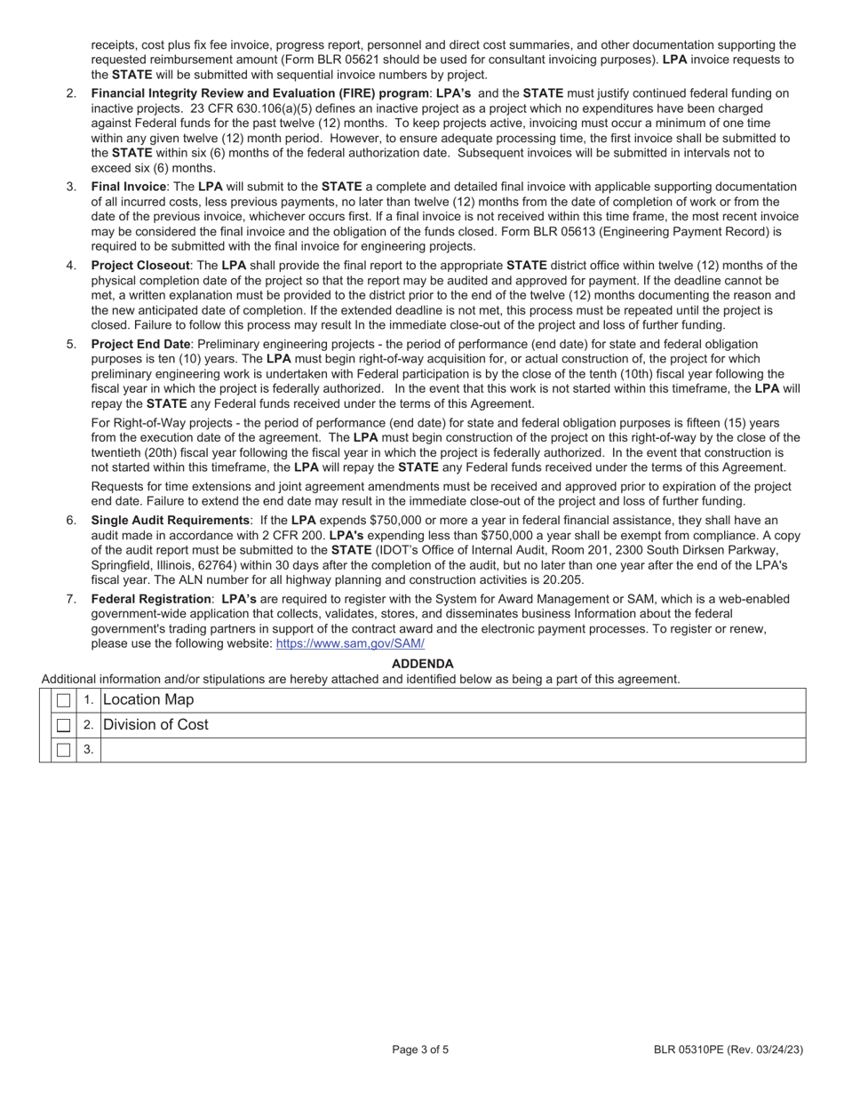Form BLR05310PE Joint Funding Agreement for Pe / Row - Illinois, Page 3
