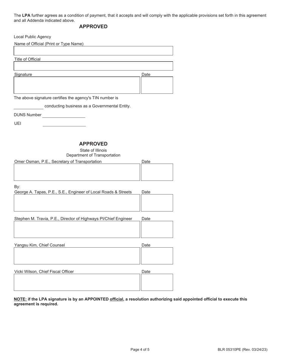 Form BLR05310PE Joint Funding Agreement for Pe / Row - Illinois, Page 4