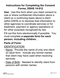 DSHS Form 14-012 Consent - Large Print - Washington, Page 10