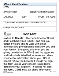 DSHS Form 14-012 Consent - Large Print - Washington