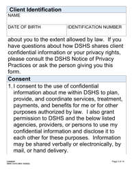 DSHS Form 14-012 Consent - Large Print - Washington, Page 2