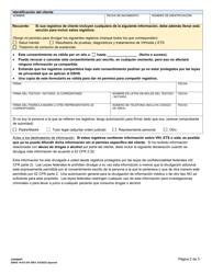 DSHS Formulario 14-012 Consentimiento - Washington (Spanish), Page 2