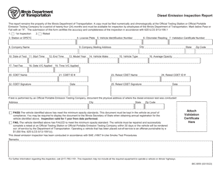 Document preview: Form BIC8000 Diesel Emission Inspection Report - Illinois