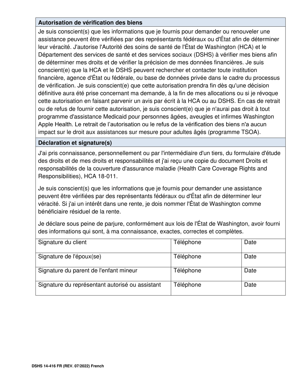 DSHS Form 14-416 Eligibility Review for Long Term Services and Supports - Washington (French), Page 4