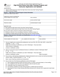 Document preview: DSHS Form 14-553 High School Home Care Aide Training Program and Instructor Application and Updates - Washington