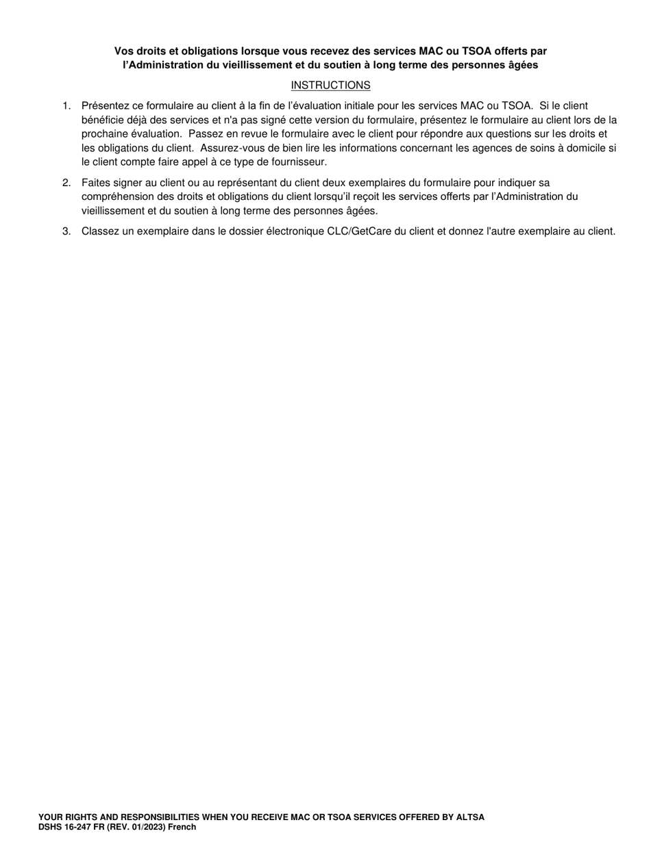 DSHS Form 16-247 Your Rights and Responsibilities When You Receive Mac or Tsoa Services Offered by Aging and Long-Term Support Administration - Washington (French), Page 3