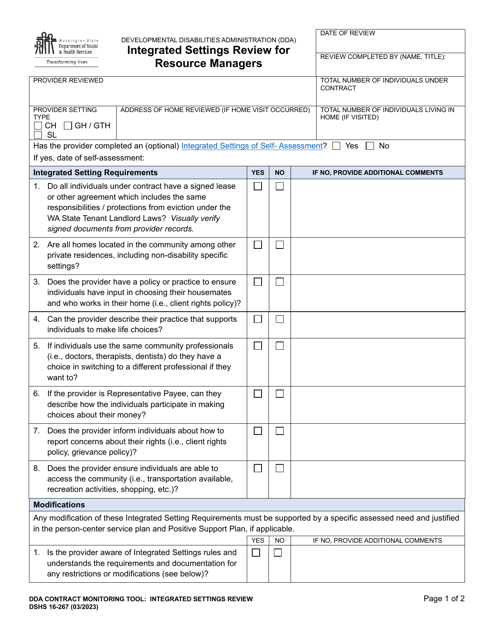 DSHS Form 16-267  Printable Pdf