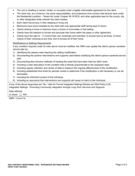 DSHS Form 16-267 Integrated Settings Review for Resource Managers - Washington, Page 2