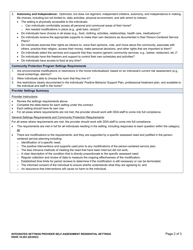 DSHS Form 16-263 Integrated Settings Provider Self-assessment Residential Settings - Washington, Page 2