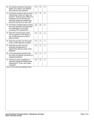 DSHS Form 16-264 Integrated Settings Survey: Residential Settings - Washington, Page 2