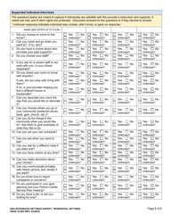 DSHS Form 16-264 Integrated Settings Survey: Residential Settings - Washington, Page 5