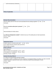 DSHS Form 16-264 Integrated Settings Survey: Residential Settings - Washington, Page 6