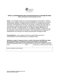 Document preview: DSHS Formulario 27-156 Aviso Y Consentimiento Para Comunicaciones Por Mensaje De Texto - Washington (Spanish)