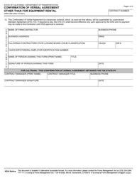 Form ADM-0366 Confirmation of Verbal Agreement Other Than for Equipment Rental - California, Page 3