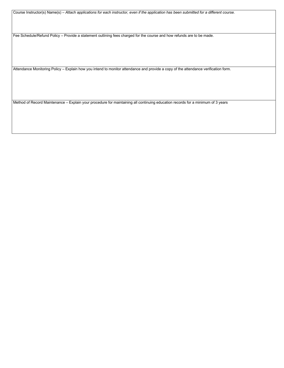 Form SFN12190 Real Estate Continuing Education (Ce) Course Sponsor Application - North Dakota, Page 2