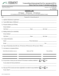 Form CVO-112 Vermont-Based International Fuel Tax Agreement (Ifta) Motor Fuel Tax License Credentials and Decals - Vermont