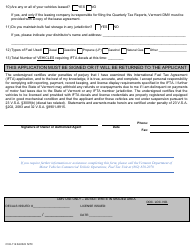 Form CVO-112 Vermont-Based International Fuel Tax Agreement (Ifta) Motor Fuel Tax License Credentials and Decals - Vermont, Page 2