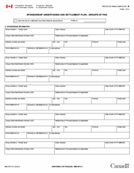 Form IMM5670 Sponsorship Undertaking and Settlement Plan - Groups of Five - Canada