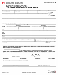 Form IMM5646 Custodian Declaration - Custodian for Minors Studying in Canada - Canada