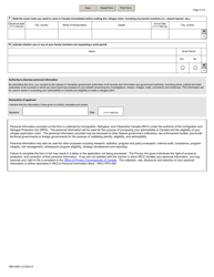 Form IMM0008 Schedule 12 Additional Information - Refugee Claimants Inside Canada - Canada, Page 2