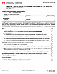 Document preview: Form IMM5768 Financial Evaluation for Parents and Grandparents Sponsorship - Canada
