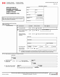 Document preview: Form CIT0534 Application to Resume Canadian Citizenship - Canadian Armed Forces - Canada