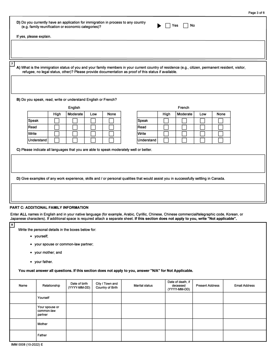 Form IMM0008 Schedule 2 Refugees Outside Canada - Canada, Page 3