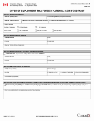 Document preview: Form IMM0115 Offer of Employment to a Foreign National - Agri-Food Pilot - Canada