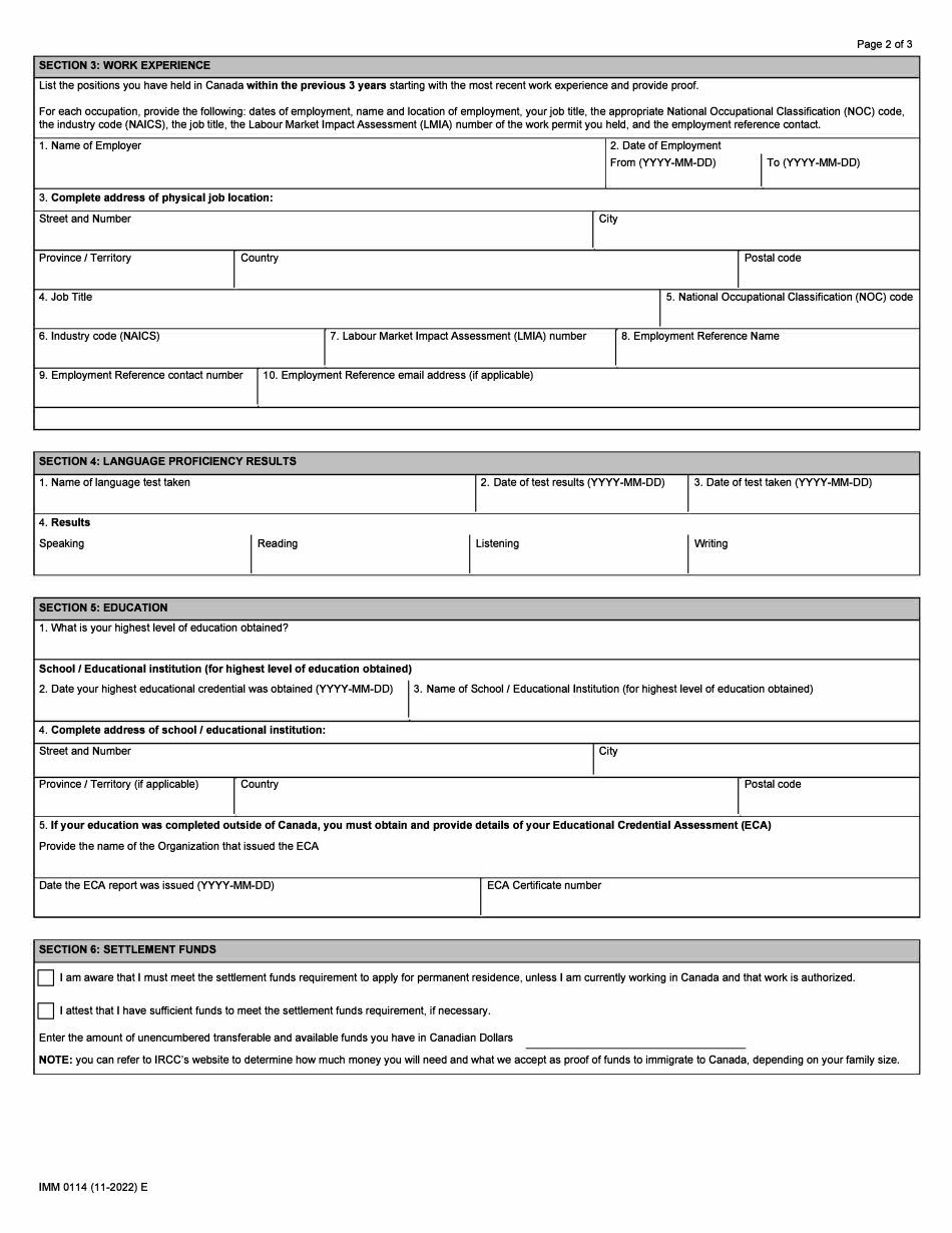 Form IMM0114 Schedule 1 Download Fillable PDF or Fill Online Agri-Food ...