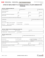 Form IMM0157 Offer of Employment to a Foreign National Atlantic Immigration Program - Canada