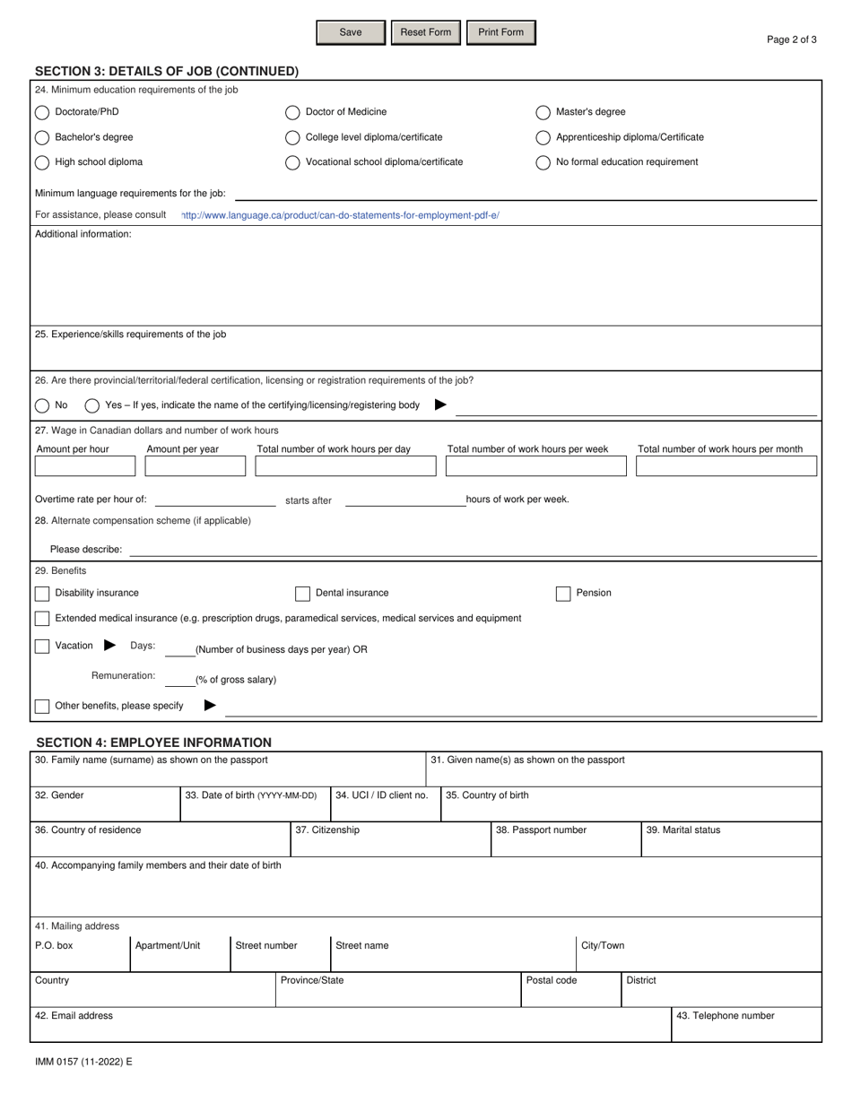 Form IMM0157 - Fill Out, Sign Online and Download Fillable PDF, Canada ...