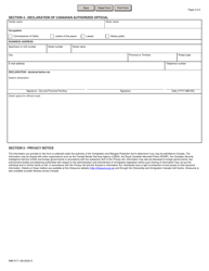 Form IMM0171 Statutory Declaration for Extended Family Members Outside Canada of a Canadian Victim of an Air Disaster That May Apply for a Permanent Residence Visa - Canada, Page 2