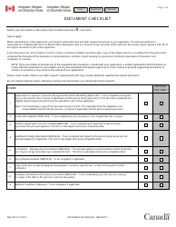 Form IMM5287 Document Checklist - Sponsor - Canada