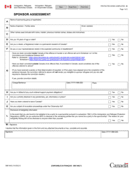 Form IMM5492 Sponsor Assessment - Canada