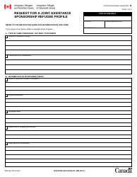 Form IMM5504 Request for a Joint Assistance Sponsorship Refugee Profile - Canada