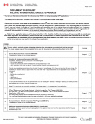 Document preview: Form IMM5498 Document Checklist - Atlantic International Graduate Program - Canada