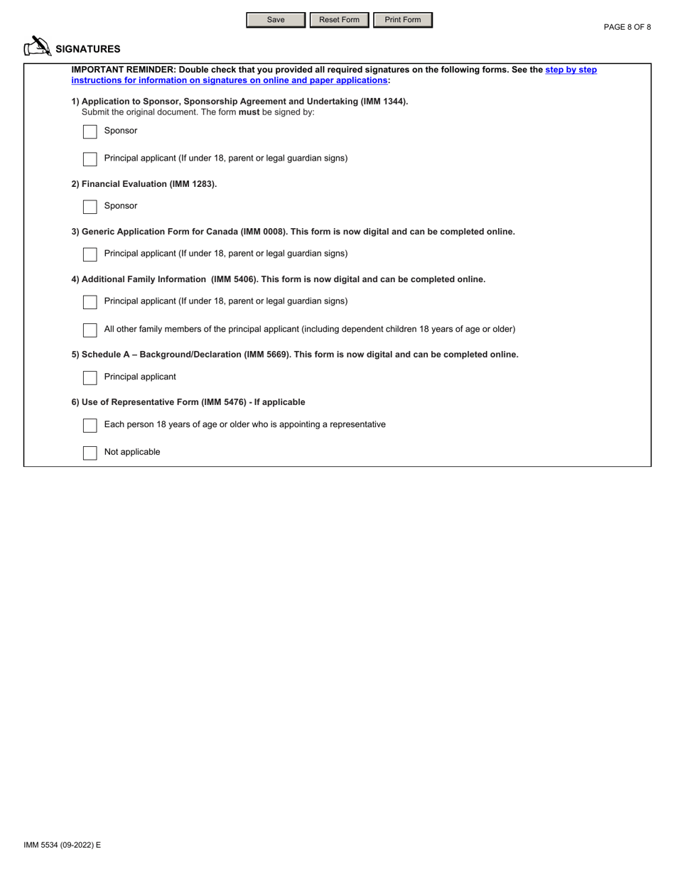 Form IMM5534 Document Checklist - Dependent Child - Canada, Page 8