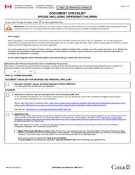 Document preview: Form IMM5533 Document Checklist - Spouse (Including Dependent Children) - Canada