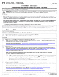 Document preview: Form IMM5589 Document Checklist - Sponsoring a Common-Law Partner (Including Dependent Children) - Canada