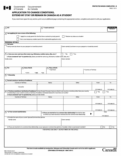 Form IMM5709  Printable Pdf