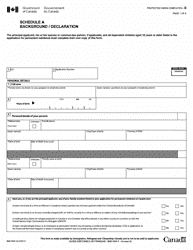 Document preview: Form IMM5669 Schedule A Sponsorship Background/Declaration - to Be Used Only When Applying for Refugee Protection Within Canada (Guide 5746) - Canada