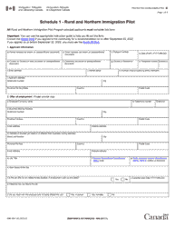 Form IMM5911 Schedule 1 Rural and Northern Immigration Pilot - Canada